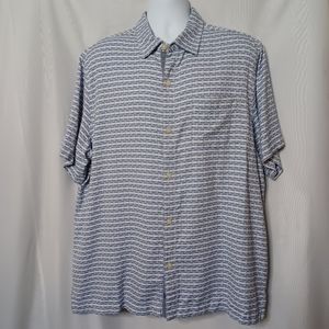 TOMMY BAHAMA Men's Silk Shirt Short Sleeve Button Front . Size XL